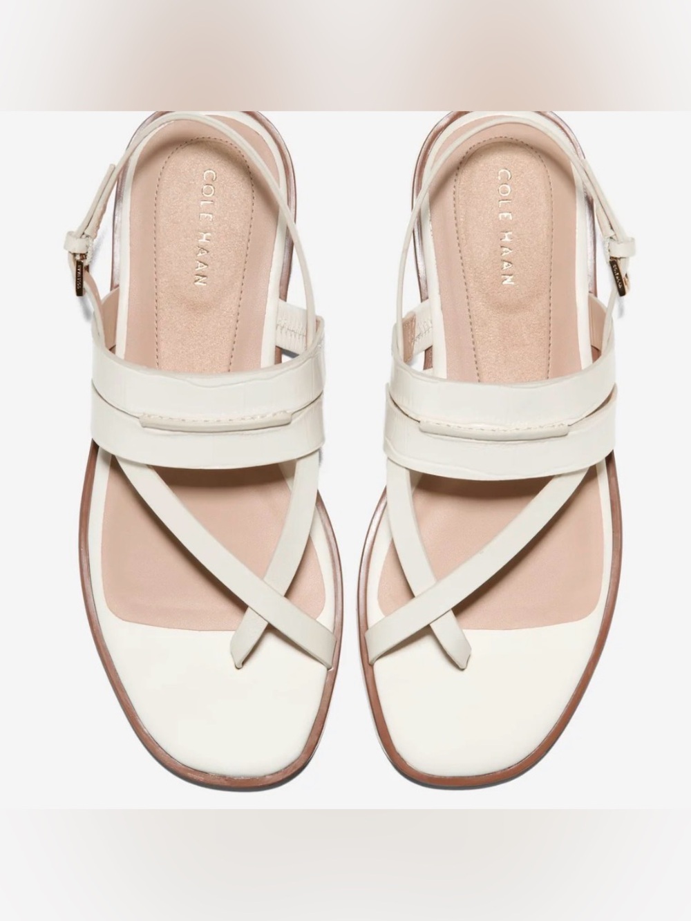 Cole Haan Off-White Leather Slingback Sandals